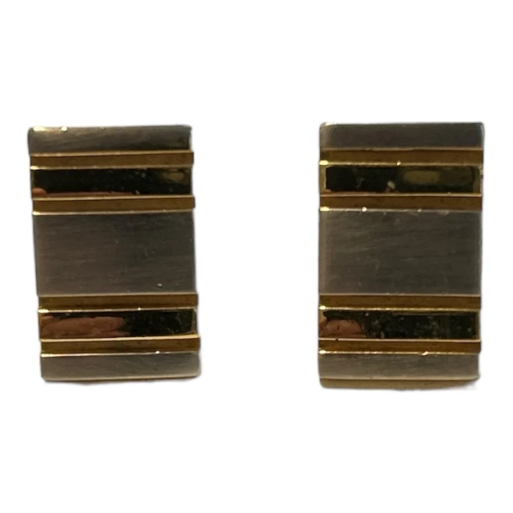Two tone rectangle shaped cufflinks